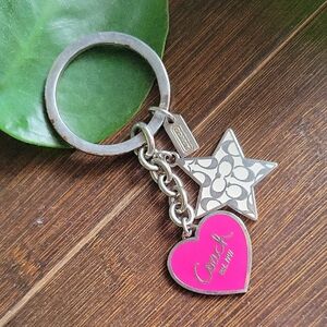 Coach Heart & Star Keychain